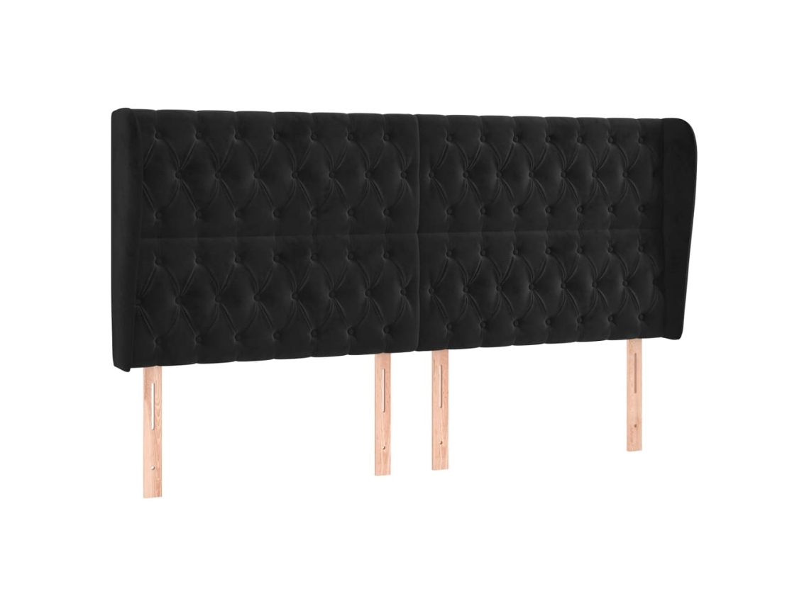 Maison Exclusive - Cabecero Con Orejas De Terciopelo Gris Claro 183x23x118/128 Cm