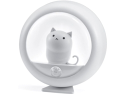 Luz Noturna com Sensor de Movimento, Gato Magnético Usb Recarregável, Luz de Mesa Quente Branca
