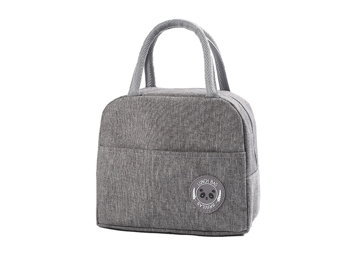 Bolsa De Almuerzo Reutilizable De Gran Capacidad Con Isolación Térmica Gris