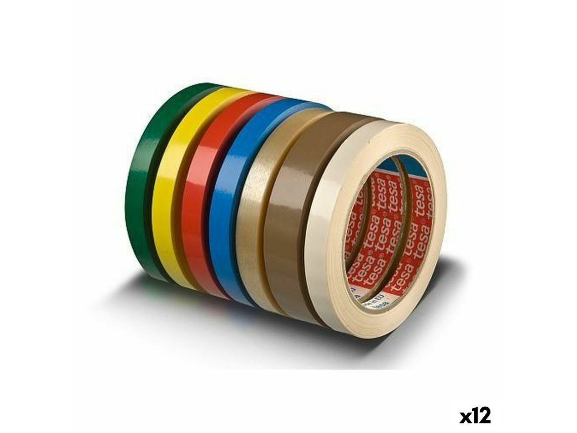 Set de Cintas Adhesivas TESA 66 x 12 mm PVC (12 Unidades - Azul)