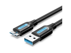 Cable Usb 3.0 VENTION Copbi/ Usb Macho Microusb Macho/ Hasta 10W/ 5Gbps/ 3M/ Negro
