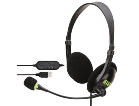 Auriculares Estéreo con cable USB con micrófono de montaje en la cabeza Gaming Office Home Mute Sy440Mv Usb Black con paquete