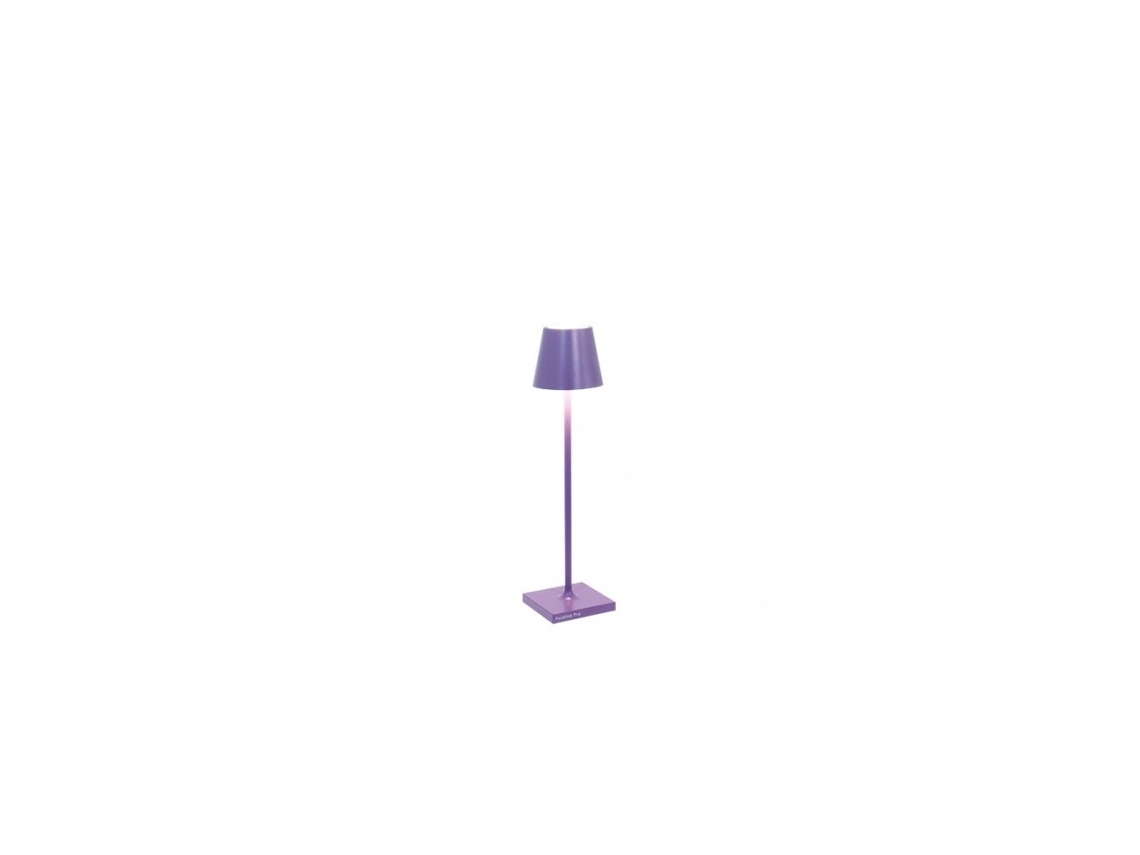 Lámpara de Mesa Poldina Pro Micro Lila LED recargable y regulable ZAFFERANO