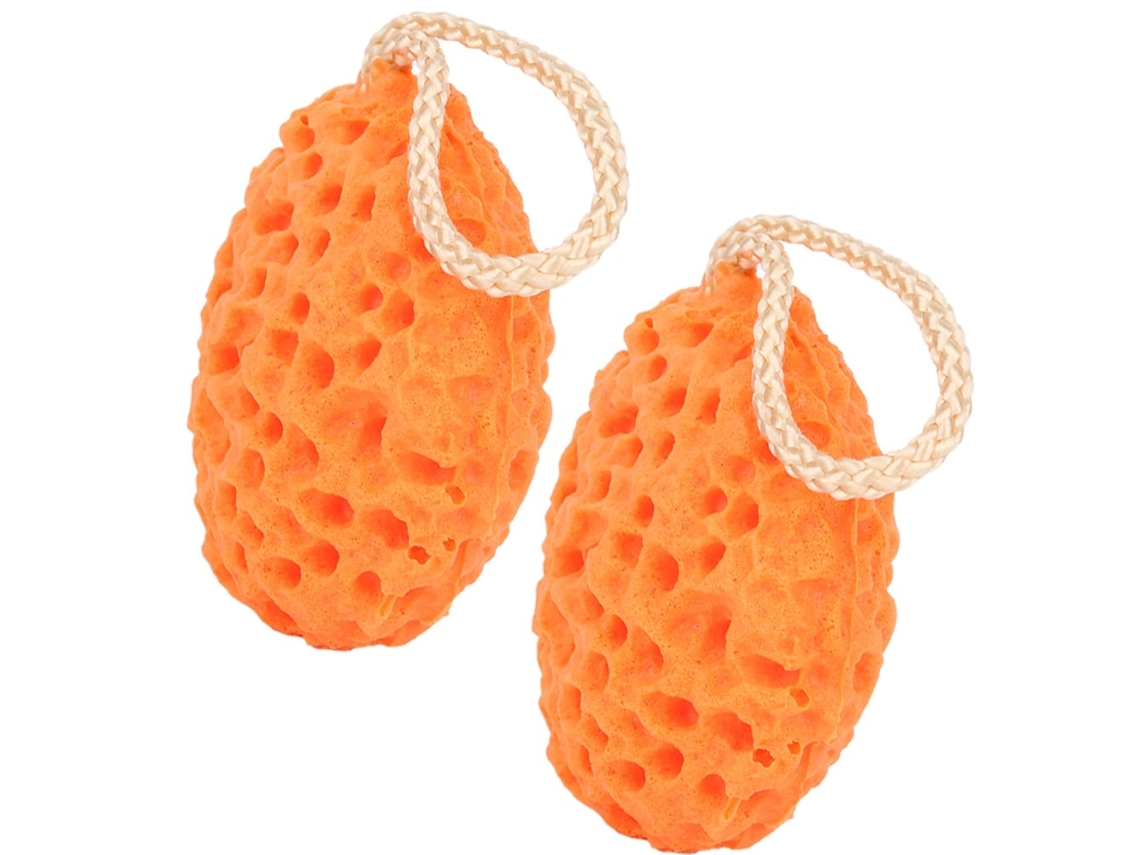 Esponjas De Baño Para Bebé, Suaves, Resistentes, De Espuma, Con Diseño De Panal, Color Naranja.