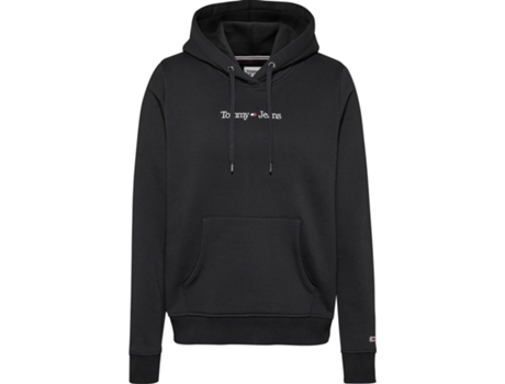 Sudadera con Capucha TOMMY JEANS Reg Serif Linear Negro (XL)