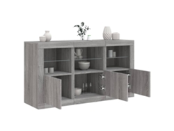 Aparador Con Luces Led Gris Sonoma 123x37x67 Cm