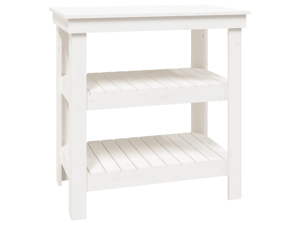 Maison Exclusive - Banco De Trabajo De Madera Maciza De Pino Blanco 78,5x50x80 Cm