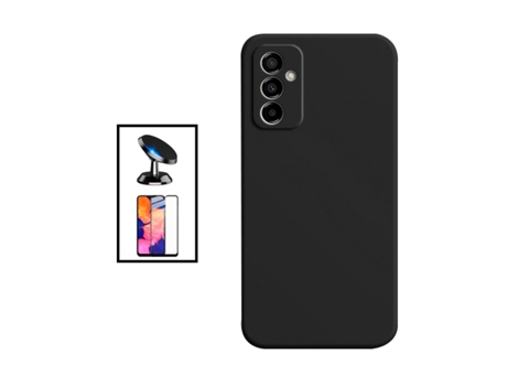 Kit De Película De Vidrio Templado De Cubierta Completa 5D Soporte Magnético De Silicona Líquida Para Samsung Galaxy M23 5G - Negro PHONECARE
