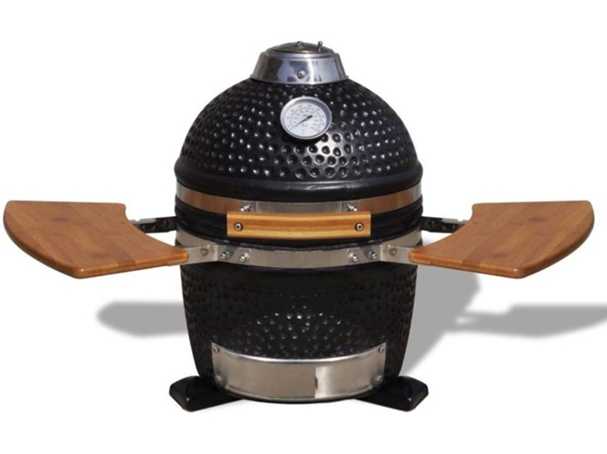 Barbacoa Parrilla Quemador cerámicakamado 44 cm vidaxl negro y 44cm