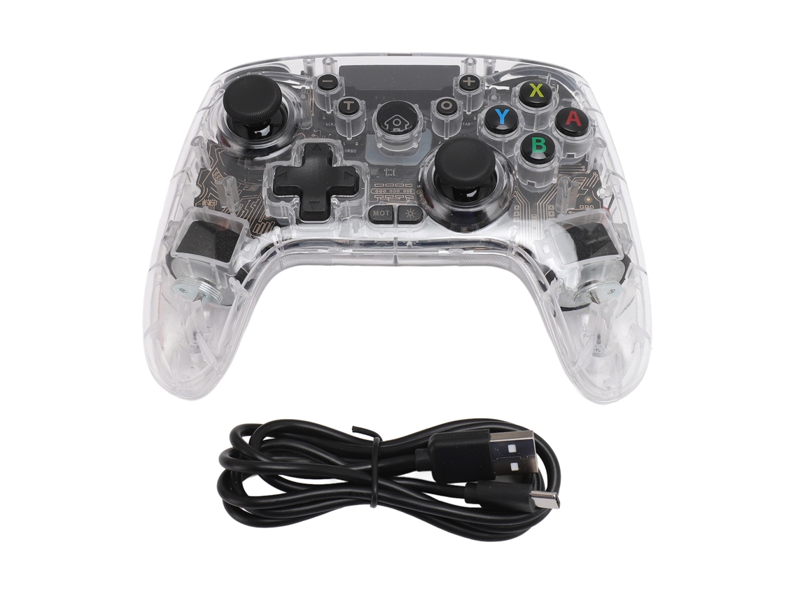 Controle de jogo sem fio com vibração de 4 níveis e luz RGB para Switch, Switch Lite e PC EOOCOO