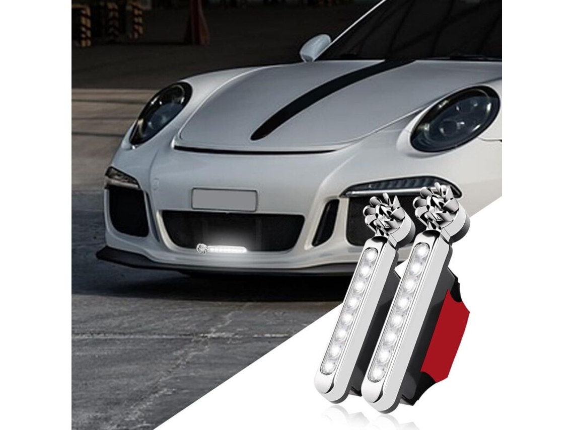 Juego De 2 Faros Led Blancos Para Coches, Alimentados Por Energía Eólica.