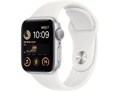 APPLE Watch SE GPS 40 mm Plata con Correa Deportiva Blanco