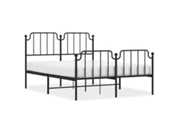 Estructura de cama con cabecero y patas VIDAXL metal negro (150x200cm)