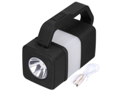 Linterna Multifuncional Para Camping Con Altavoz Bluetooth, Luz De Emergencia Usb, Color Negro.