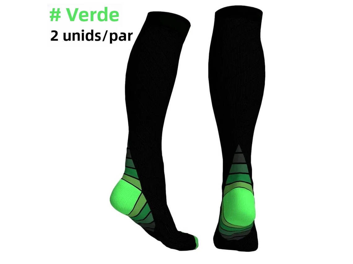 Calcetines de compresión, compresión progresiva de 20-30 mmHg, aptos para correr. Mdug (verde, un par, talla L XL)