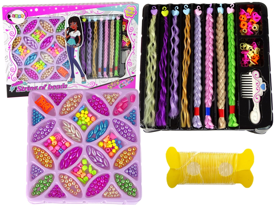 Un conjunto de cuentas para el cabello y joyas de colores B.active