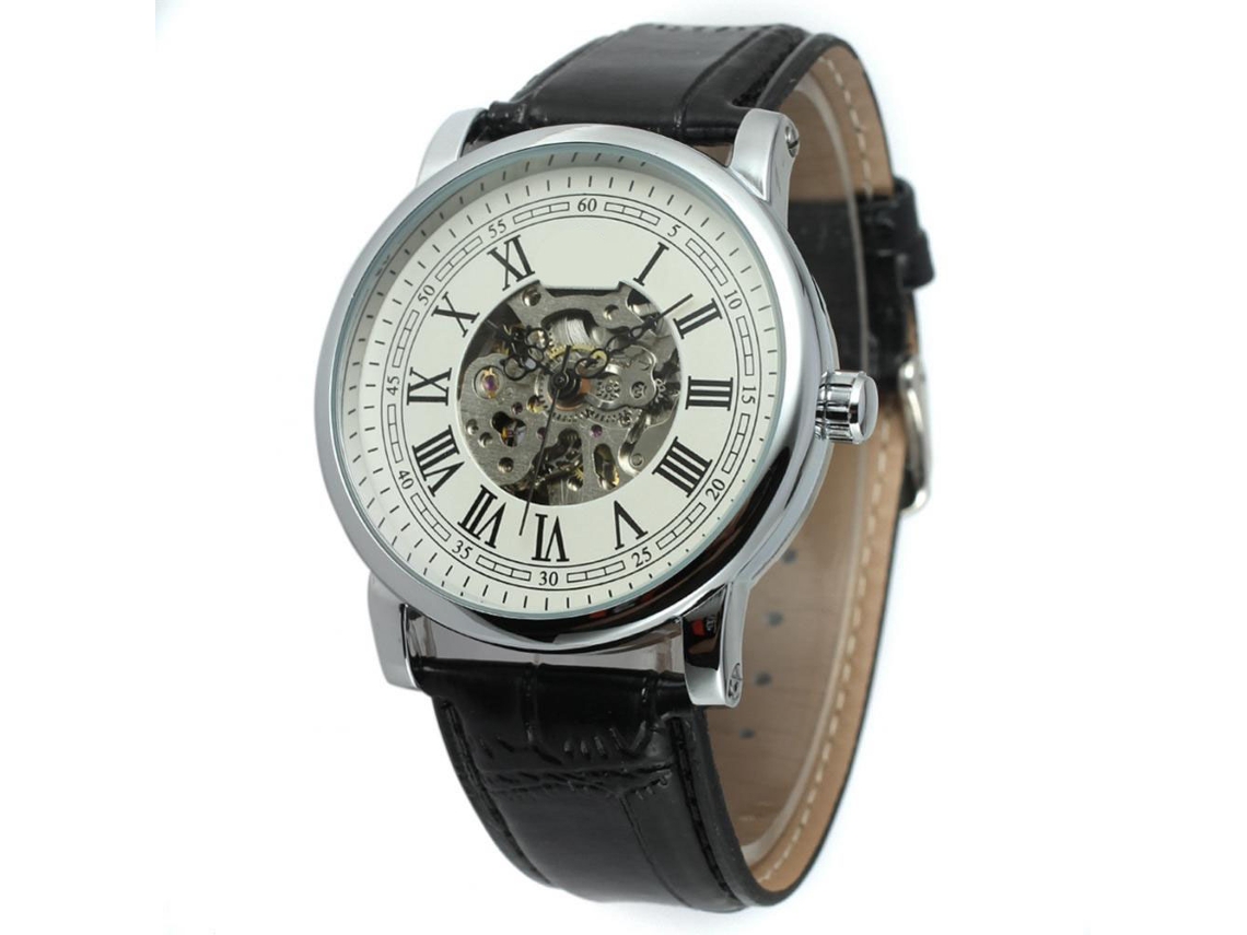 Reloj Automático Para Hombre Forsining, Resistente Al Agua Hasta 30 M, Acero Inoxidable Y Piel Sintética.