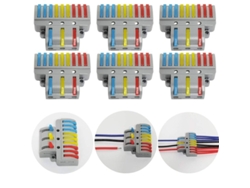 Conector Eléctrico, 6 Piezas, Conector Compacto Para Conductores, 3 Entradas, 9 Salidas Con Tornillos De Montaje.