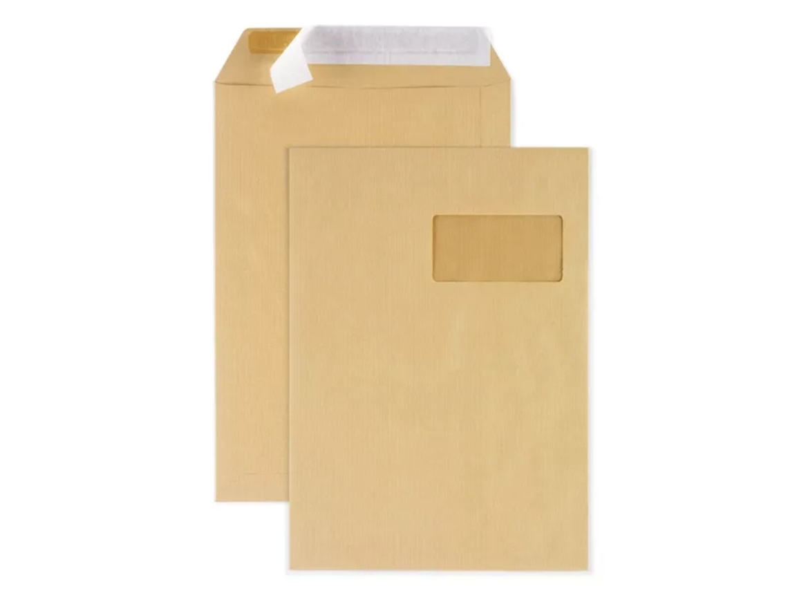 Papel Kraft Bolsa Con Ventana 22.9 X 32.4 Cm Youdit