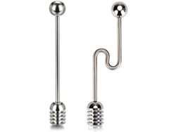 2026-45883-cucharones De Miel Linjou, 2 Piezas Acero Inoxidable 304 Para Miel Y Jarabe, Palillos Mezcladores