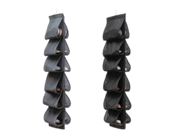 Bolsas para guardar zapatos (paquete de 2) - 12 bolsillos para colgar sobre la puerta - Almacenamiento de zapatos plegable
