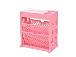 Estantería Rosa De 2 Niveles Con Fácil Acceso Para Salón Y Dormitorio.