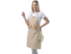 Delantal de cocina para mujer, de algodón impermeable, con bolsillo ajustable, ideal para cocinar y hacer barbacoas. STELASPLEN