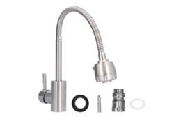 Grifo universal de acero inoxidable con control de agua caliente y fría y 2 velocidades