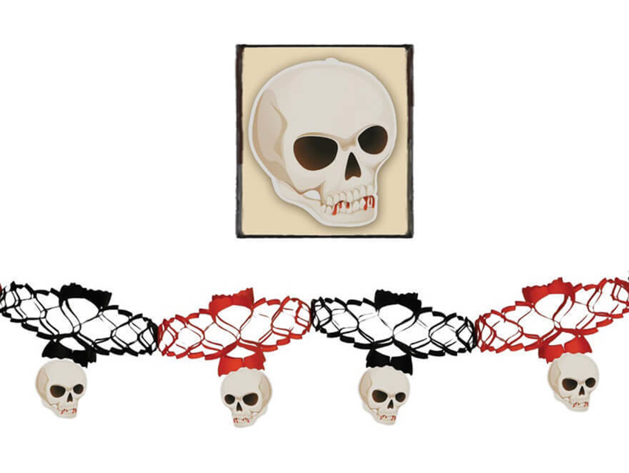 Decoraciones de Halloween DISFRAZZES Guirnalda Fantasía Calavera (15x200 cm)