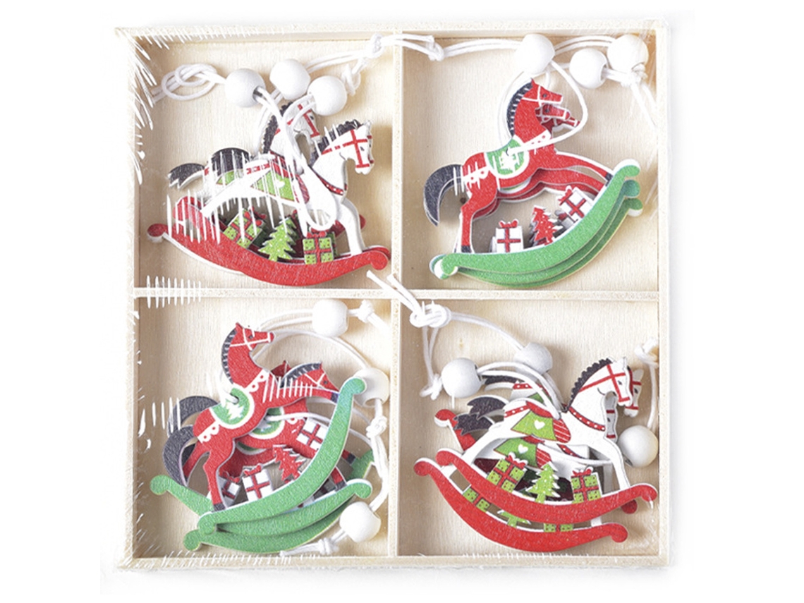 Decoraciones de madera para árboles de Navidad, adornos colgantes NEVEANCE