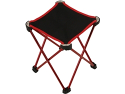 Taburete Plegable Grande Para Camping, Rojo, Asiento Portátil Ligero, Plástico Resistente.