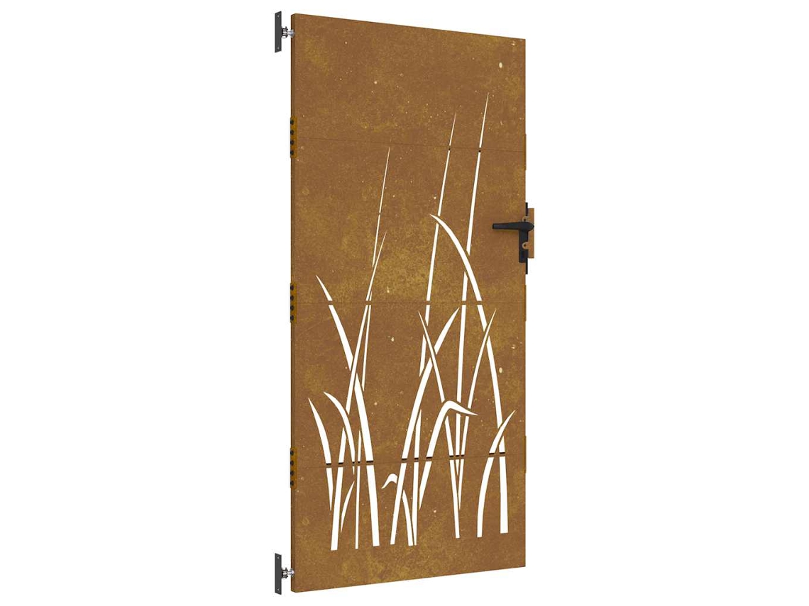 Maison Exclusive - Puerta De Jardín Acero Corten Diseño Hierba 85x200 Cm