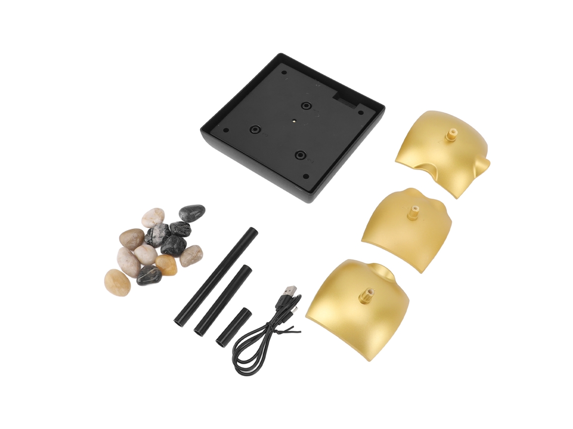Fuente De Mesa Con Luz Led, 3 Niveles De Flujo De Agua, Alimentación Usb, Para Decoración Del Hogar Y La Oficina.