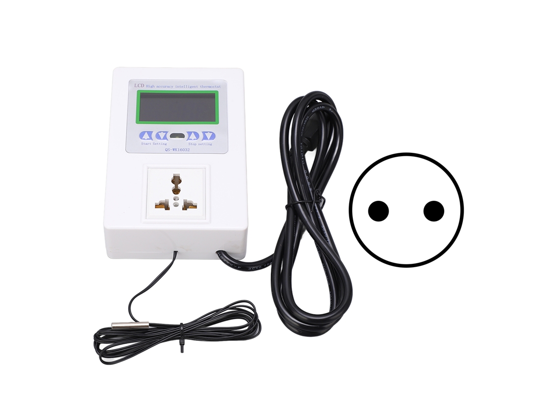 Controlador De Temperatura Inteligente Con Gran Pantalla Led Digital, Enchufe Europeo De 110-240 V.