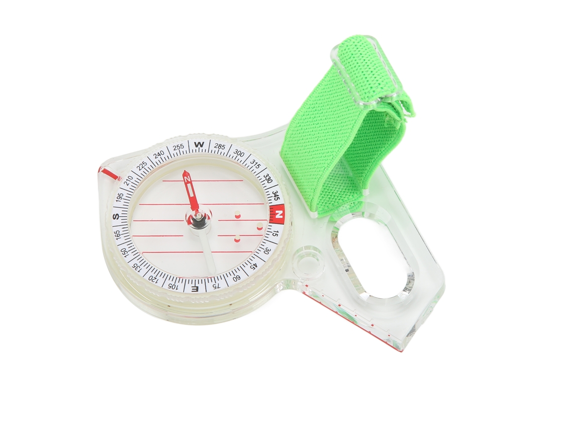 Pulgar Brújula de Orientación con Escala de ABS Transparente y Punto Luminoso para Aventura y Camping