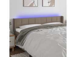 Cabecero Con Led De Tela Gris Taupe 183x16x78/88 Cm