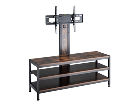 Soporte de Pie para TV Stockholm con mesa 120x40x108cm - Negro/Roble Rústico PRO.TEC