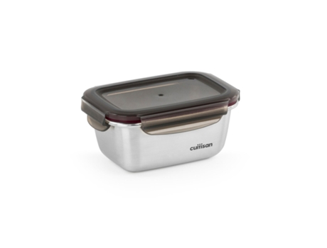 Recipiente Rectangular de 0.5L en Acero Inoxidable Apto Microondas CUITISAN