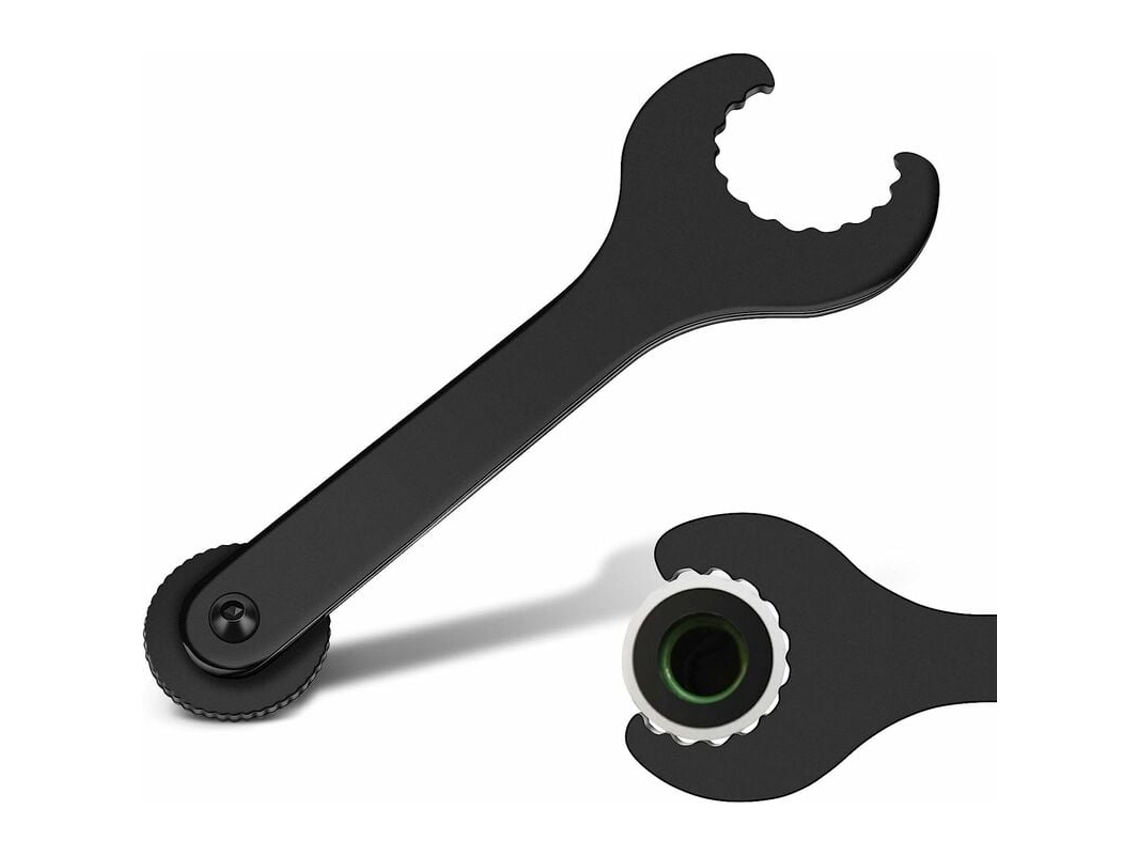 Llave de eje central de una pieza para bicicleta, color negro