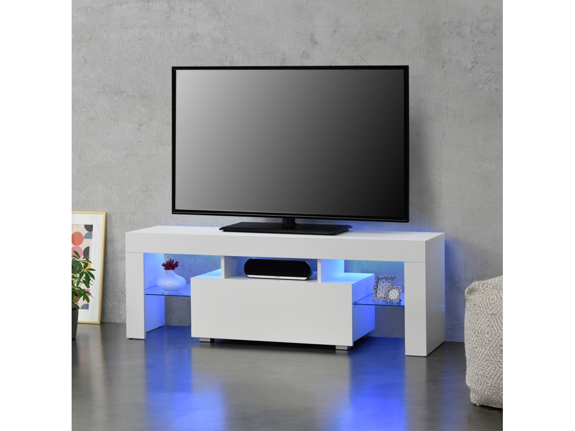 Mueble de TV [EN.CASA] (Aglomerado - Blanco - 130 x 35 x 45 cm)