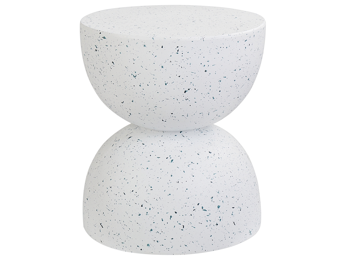 Mesa de exterior con forma de reloj de arena BELIANI Caoria de MgO Blanco 40x40x46
