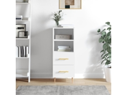 Aparador De Madera Contrachapada Blanco Brillante 34,5x34x90 Cm