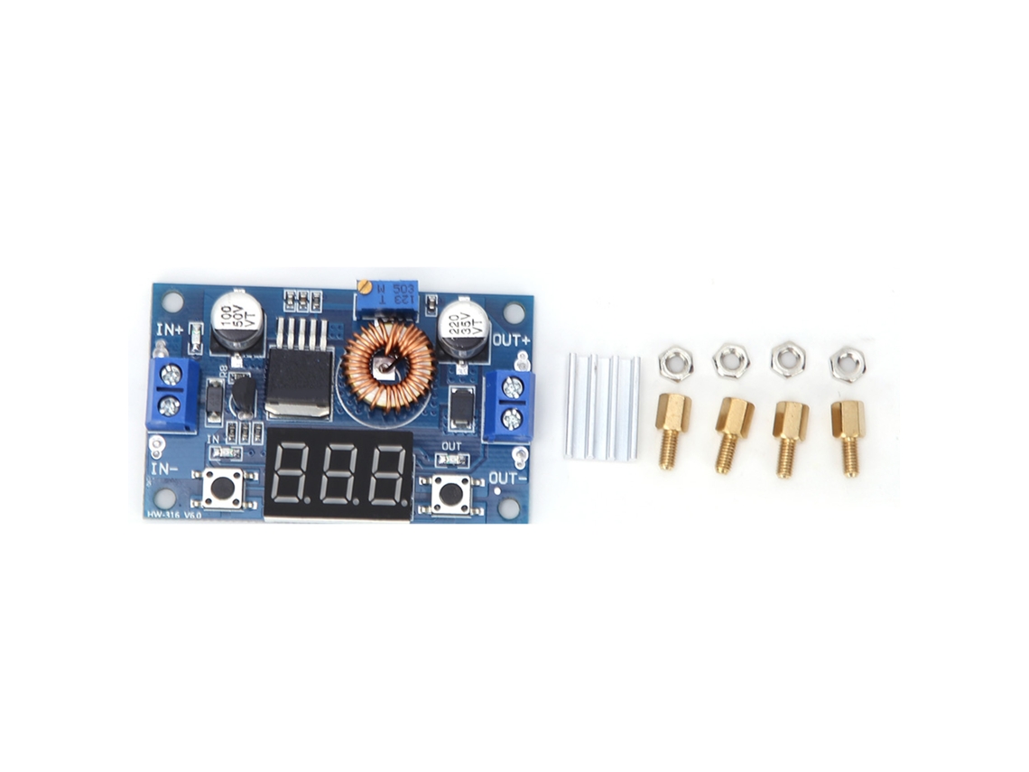 Módulo Convertidor Reductor Cc-cc Ajustable Xl4015 Con Voltímetro, 75 W, Alta Eficiencia.
