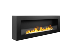 Chimenea de pared de bioetanol Siena 120 Black, 120x40