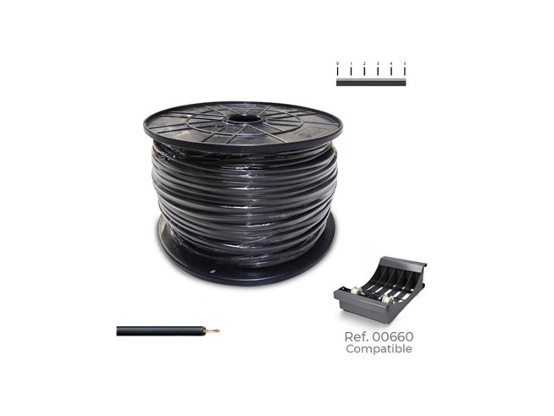 Cablecillo Flexible Libre De Halógenos H07z1-k 2,50mm² Color Negro (400 Metros De Longitud En Bobina De Ø26x15cm)