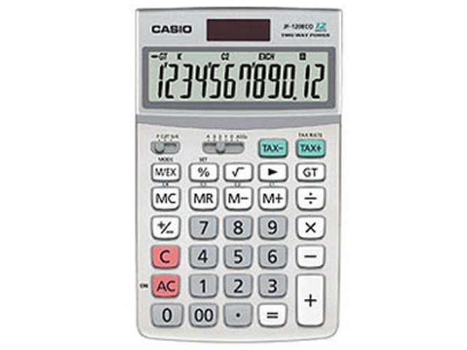 Calculadora Básica CASIO JF-120 ECO Gris (12 dígitos)