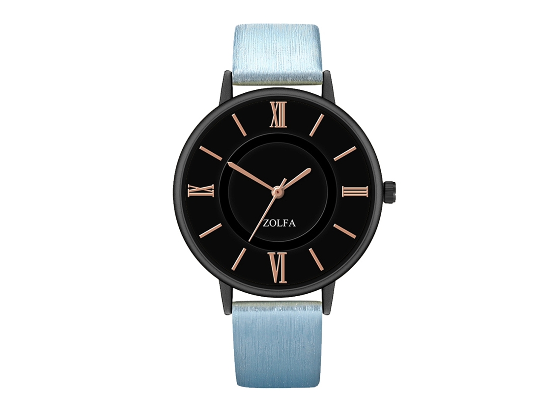 Reloj de cuarzo clásico, elegante, de estilo ejecutivo, unisex, color azul, ideal como regalo.