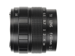 Objetivo Fijo Manual De 50 Mm F1.4, Gran Apertura, Enfoque Fijo Para Cámaras De Microscopio Industrial.