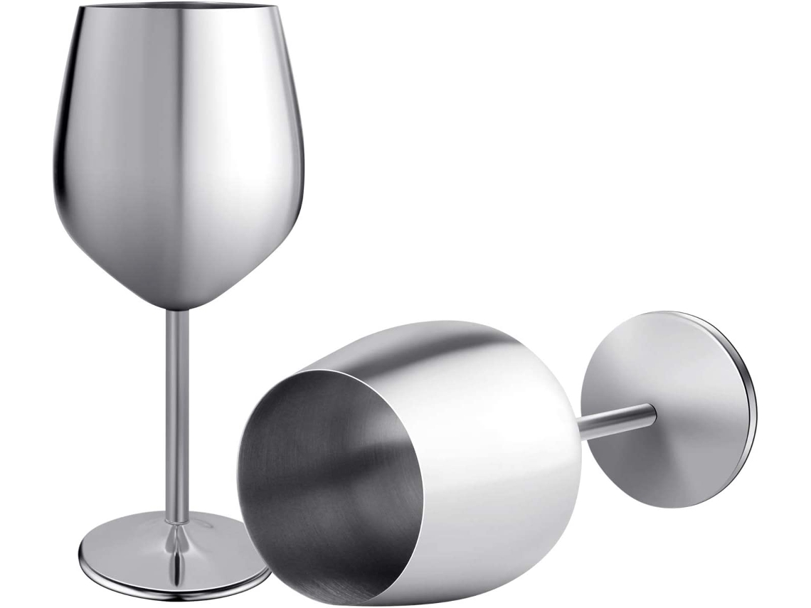 Copas de vino de acero inoxidable de alta calidad SUNNY SPACES con aislamiento de doble pared, irrompibles y libres de BPA
