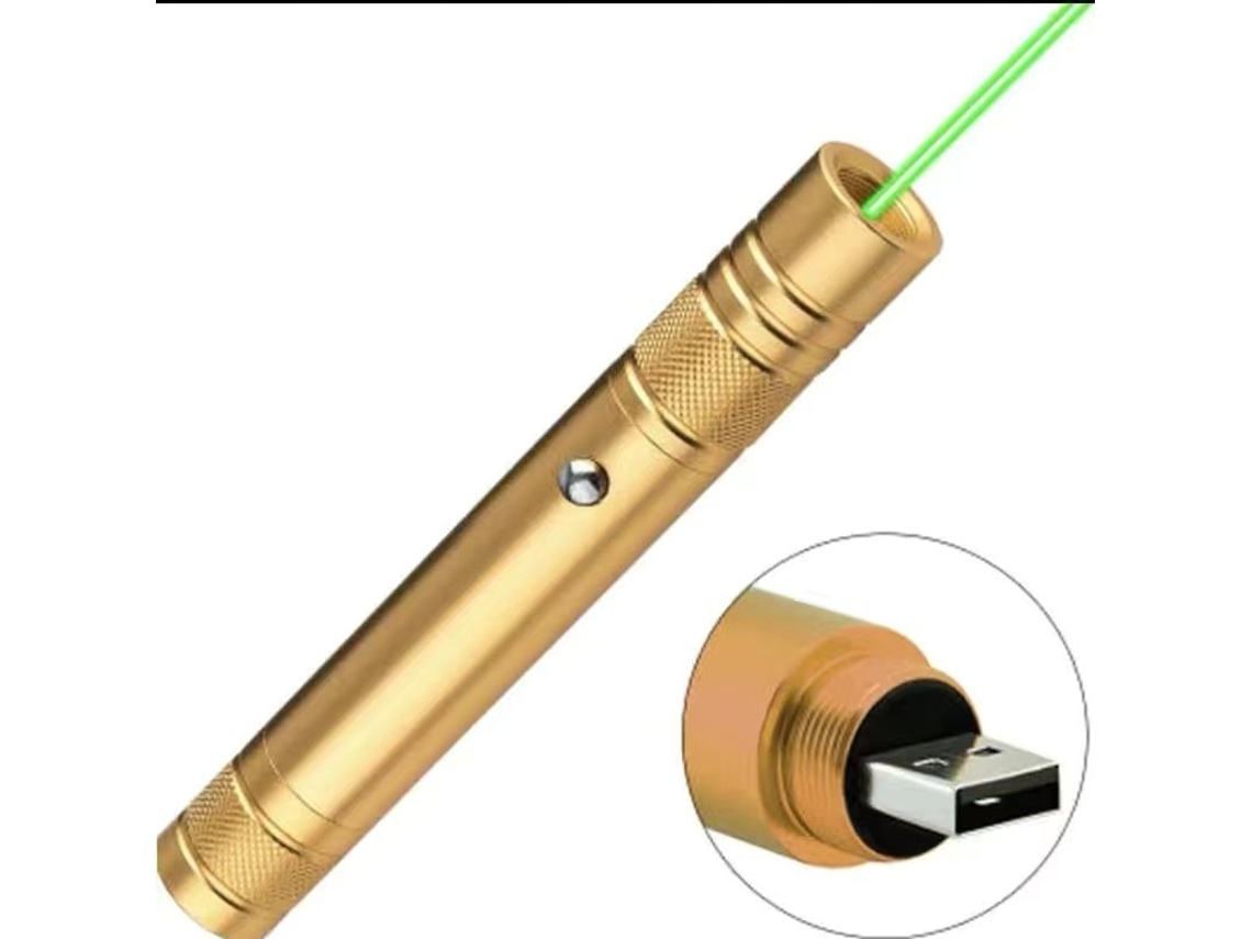 Lápiz láser recargable USB de alta potencia 306, color dorado, Starry Sky Digitallab